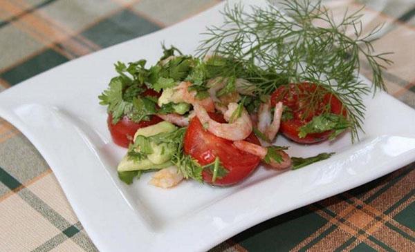 garnalen en tomatensalade