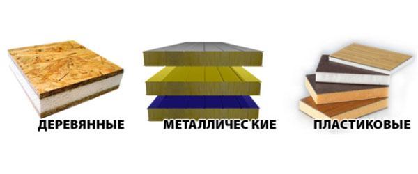 soorten sandwichpanelen